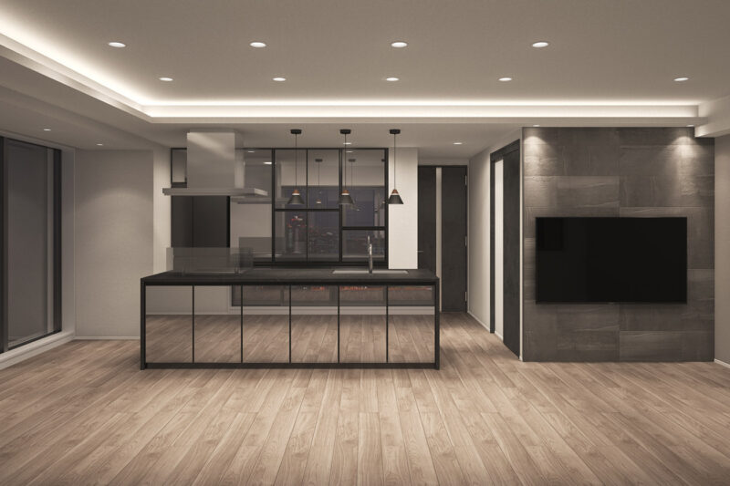 マンションリノベーション - LDK照明計画例