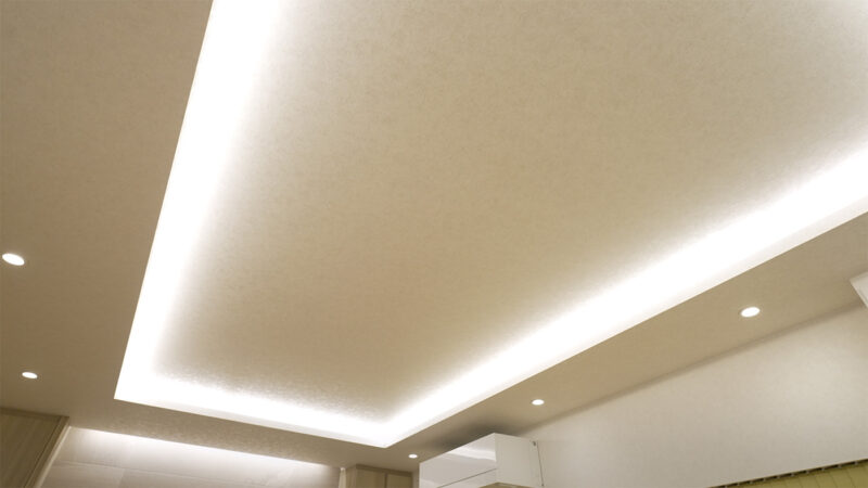 マンションリノベーション – S様邸 - LDK天井のコーブ照明