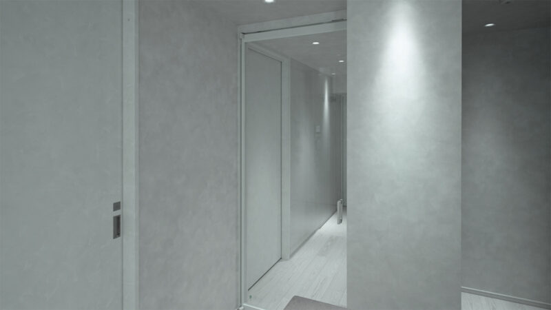 After - 玄関とLDKを繋ぐ扉はガラス扉に取り替えることでスタイリッシュさと開放感をプラス